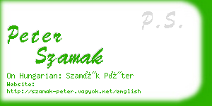 peter szamak business card